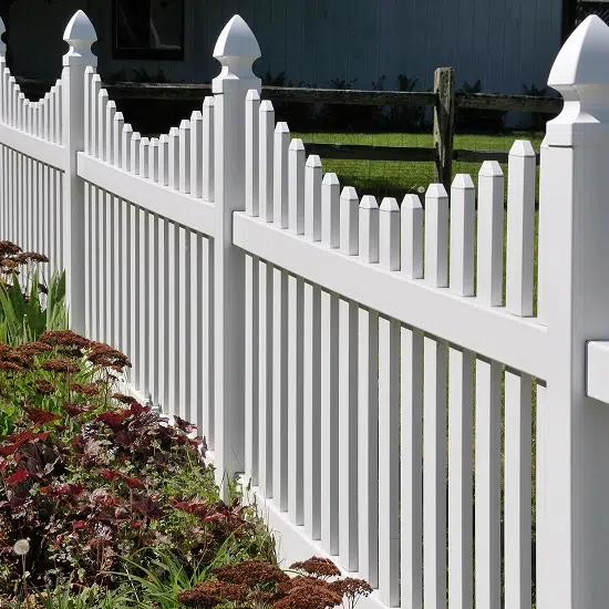White vinyl fence
